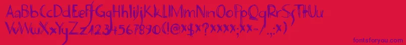 DK Deco Pimp Font – Purple Fonts on Red Background