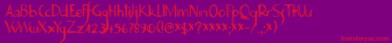 DK Deco Pimp Font – Red Fonts on Purple Background