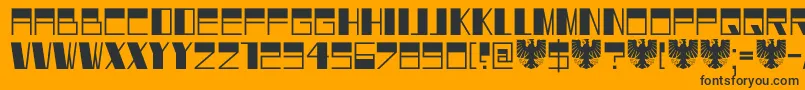 Więcej informacji o czcionce DK Dortmunder Ecke Czcionka DK Dortmunder Ecke – czarne czcionki na pomarańczowym tle