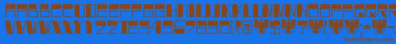 DK Dortmunder Ecke Font – Brown Fonts on Blue Background