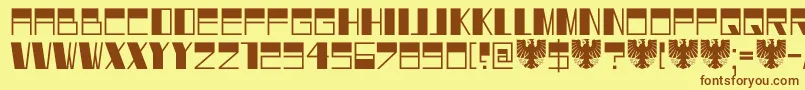 DK Dortmunder Ecke Font – Brown Fonts on Yellow Background