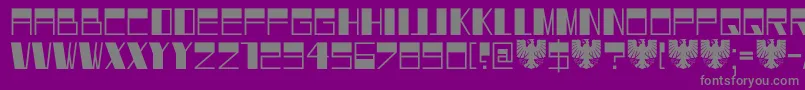 DK Dortmunder Ecke-Schriftart – Graue Schriften auf violettem Hintergrund
