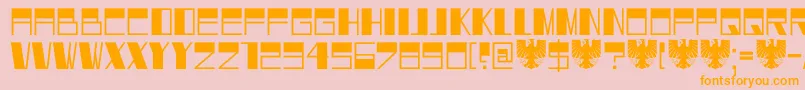DK Dortmunder Ecke-Schriftart – Orangefarbene Schriften auf rosa Hintergrund