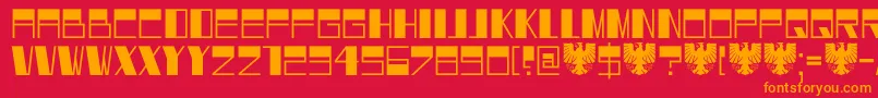 DK Dortmunder Ecke Font – Orange Fonts on Red Background