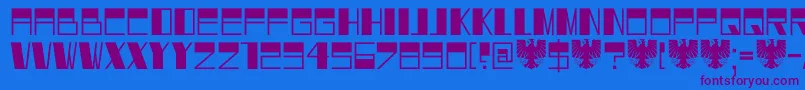 DK Dortmunder Ecke Font – Purple Fonts on Blue Background