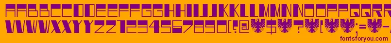 DK Dortmunder Ecke Font – Purple Fonts on Orange Background
