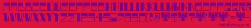 DK Dortmunder Ecke Font – Purple Fonts on Red Background