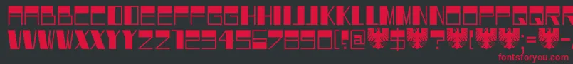 フォントDK Dortmunder Ecke – 黒い背景に赤い文字