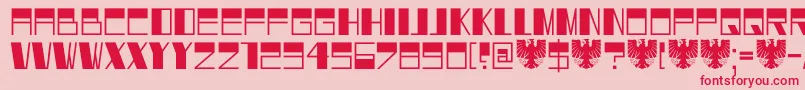 フォントDK Dortmunder Ecke – ピンクの背景に赤い文字