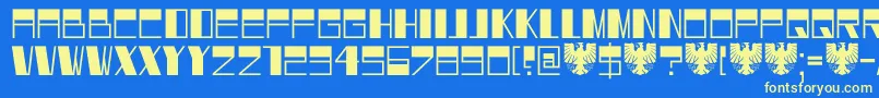 Шрифт DK Dortmunder Ecke – жёлтые шрифты на синем фоне