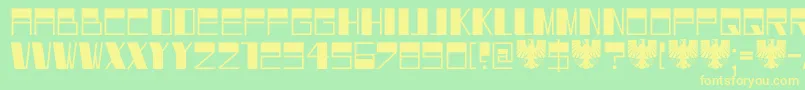 DK Dortmunder Ecke Font – Yellow Fonts on Green Background