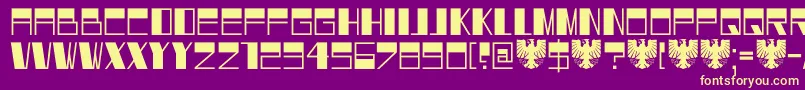 Fonte DK Dortmunder Ecke – fontes amarelas em um fundo roxo