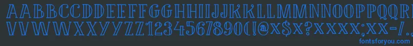 DK Douceur Font – Blue Fonts on Black Background
