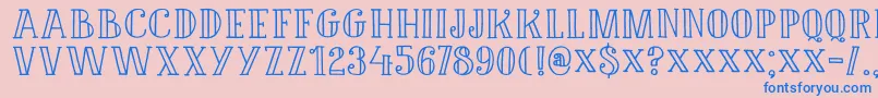 DK Douceur Font – Blue Fonts on Pink Background