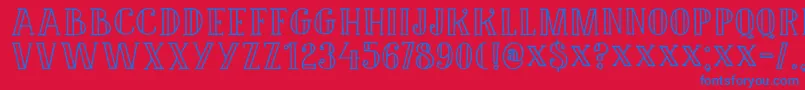 DK Douceur Font – Blue Fonts on Red Background