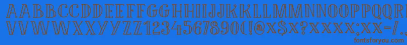 DK Douceur Font – Brown Fonts on Blue Background