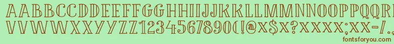 DK Douceur Font – Brown Fonts on Green Background