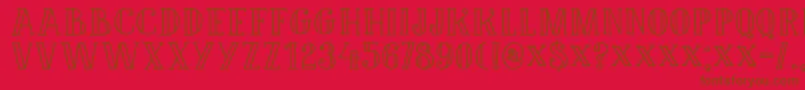 DK Douceur Font – Brown Fonts on Red Background