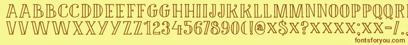 DK Douceur Font – Brown Fonts on Yellow Background