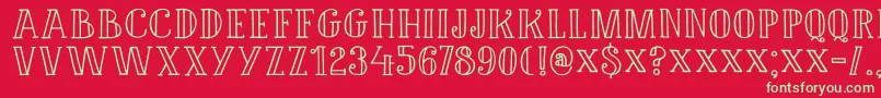 フォントDK Douceur – 赤い背景に緑の文字