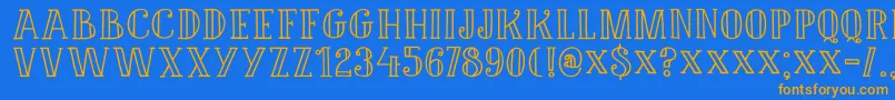 DK Douceur Font – Orange Fonts on Blue Background