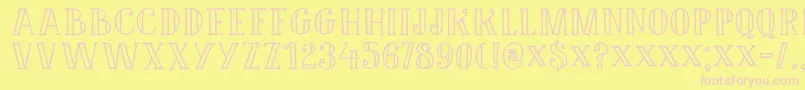 DK Douceur Font – Pink Fonts on Yellow Background