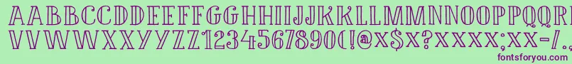 DK Douceur Font – Purple Fonts on Green Background