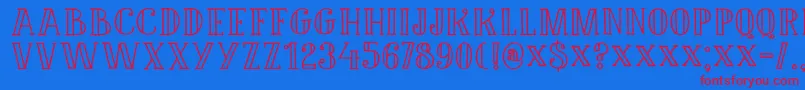 DK Douceur Font – Red Fonts on Blue Background