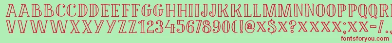 DK Douceur Font – Red Fonts on Green Background