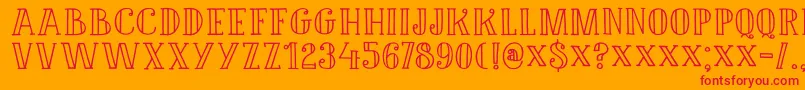 DK Douceur-Schriftart – Rote Schriften auf orangefarbenem Hintergrund