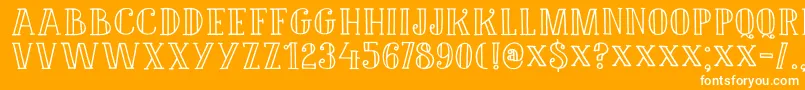 DK Douceur-Schriftart – Weiße Schriften auf orangefarbenem Hintergrund