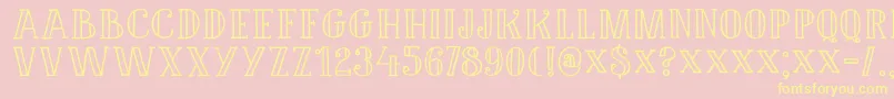 DK Douceur Font – Yellow Fonts on Pink Background