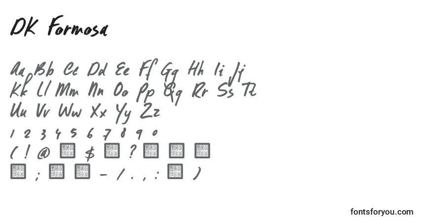 A fonte DK Formosa – alfabeto, números, caracteres especiais