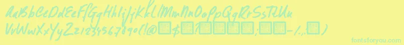 Шрифт DK Formosa – зелёные шрифты на жёлтом фоне