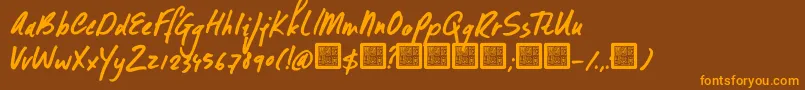 Czcionka DK Formosa – pomarańczowe czcionki na brązowym tle