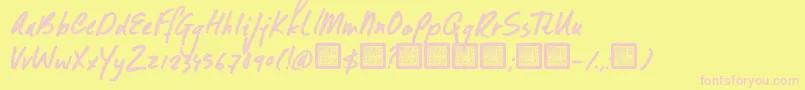 DK Formosa-fontti – vaaleanpunaiset fontit keltaisella taustalla
