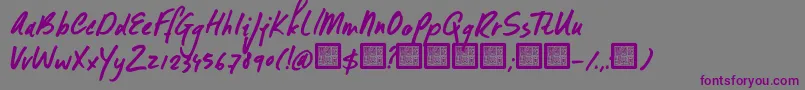 DK Formosa-Schriftart – Violette Schriften auf grauem Hintergrund
