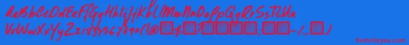 DK Formosa Font – Red Fonts on Blue Background