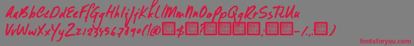 DK Formosa Font – Red Fonts on Gray Background