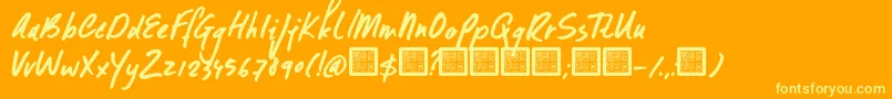 Шрифт DK Formosa – жёлтые шрифты на оранжевом фоне