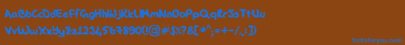 Шрифт DK Hand – синие шрифты на коричневом фоне