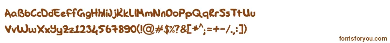 Шрифт DK Hand – коричневые шрифты на белом фоне
