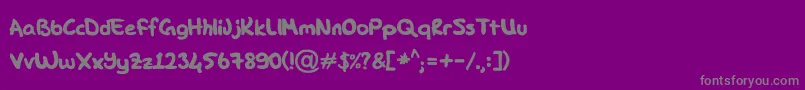 DK Hand Font – Gray Fonts on Purple Background