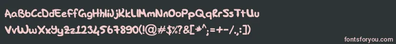 DK Hand Font – Pink Fonts on Black Background