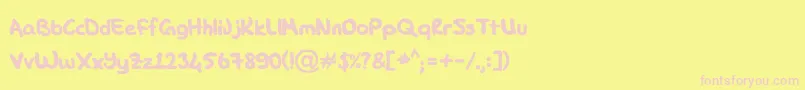 DK Hand-fontti – vaaleanpunaiset fontit keltaisella taustalla