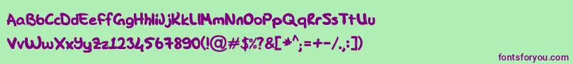 DK Hand Font – Purple Fonts on Green Background
