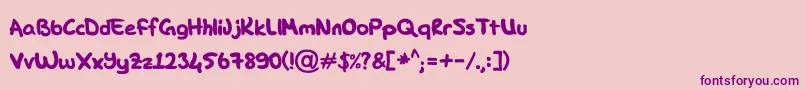 Шрифт DK Hand – фиолетовые шрифты на розовом фоне