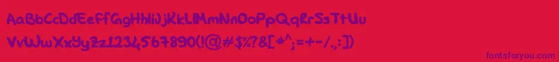 DK Hand Font – Purple Fonts on Red Background