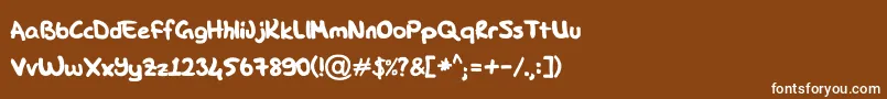 フォントDK Hand – 茶色の背景に白い文字