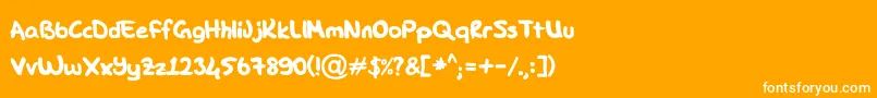 フォントDK Hand – オレンジの背景に白い文字